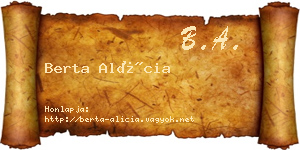 Berta Alícia névjegykártya